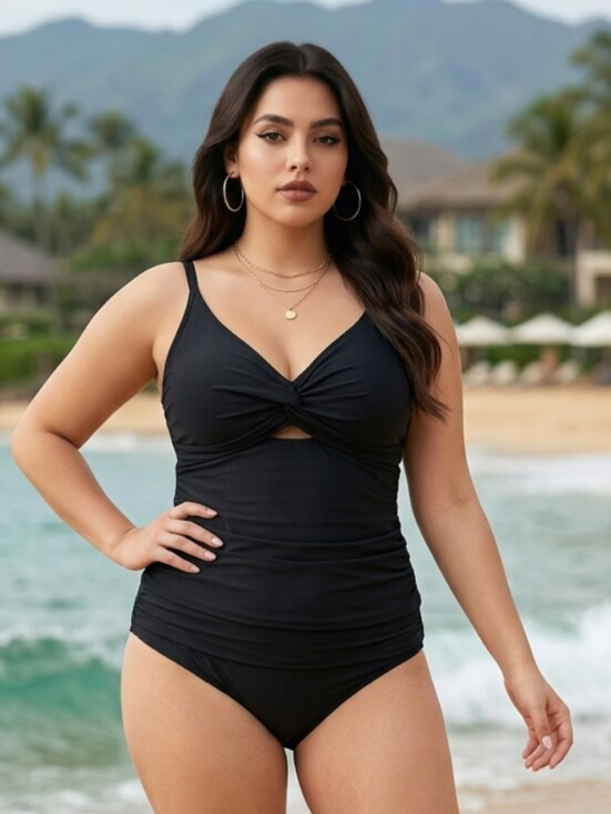 Cupshe Other - Cupshe Black Twist-Front One-Piece Swimsuit